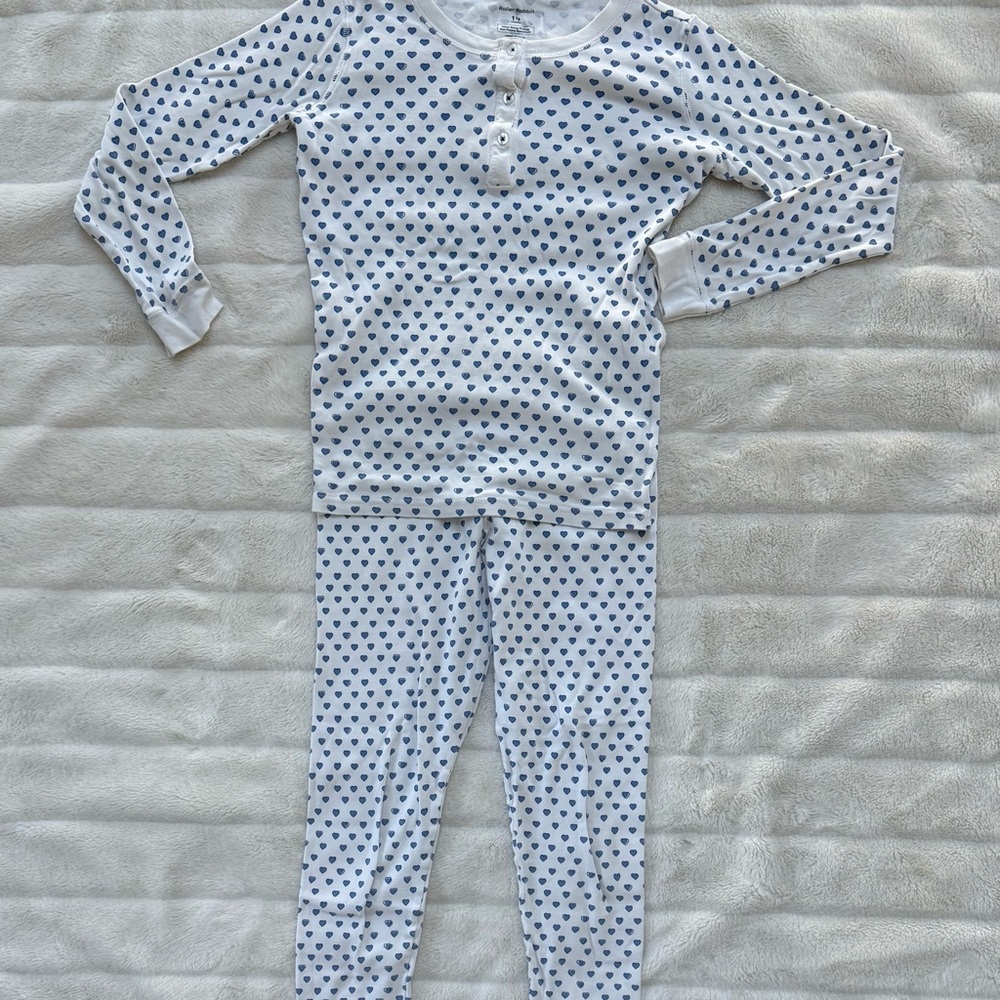Roller Rabbit White and Blue Heart Pajama Set